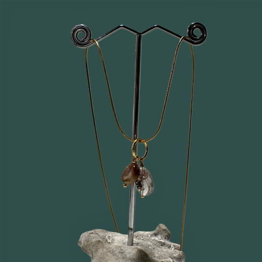 Colgante de "Ágata y cuarzo rutilado"