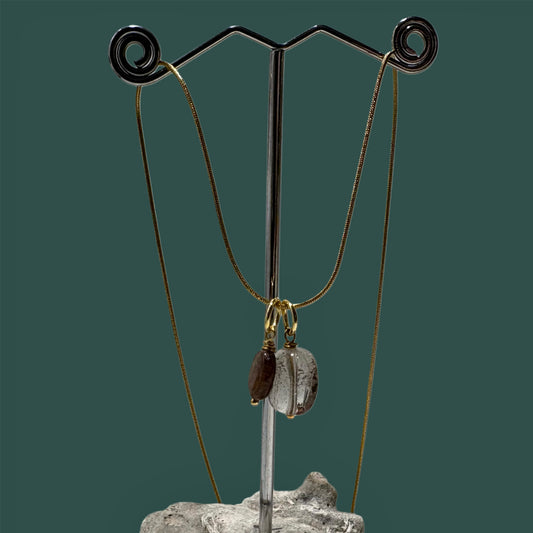 Colgante de "Ágata y cuarzo rutilado"