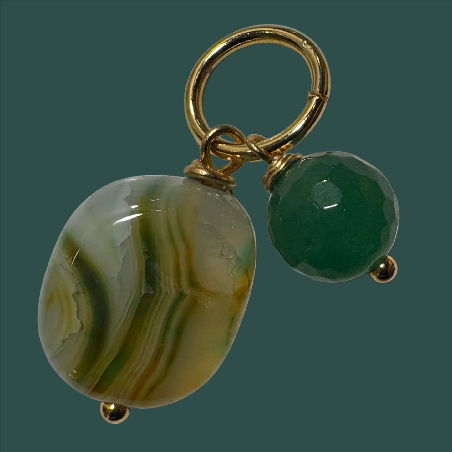 Colgante de "Ágata craquelada y jadeita"