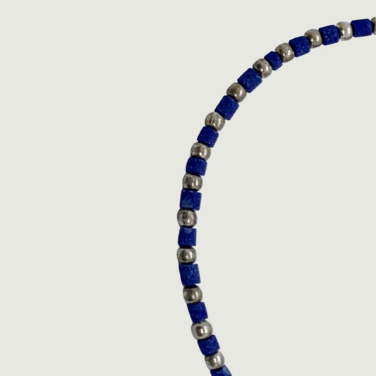 Silver bracelet with lapis lazuli stone | Hypoallergenic jewelry