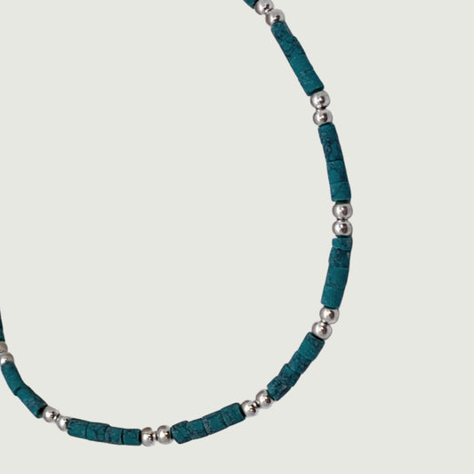 Silver bracelet with turquoise stone | Hypoallergenic jewelry