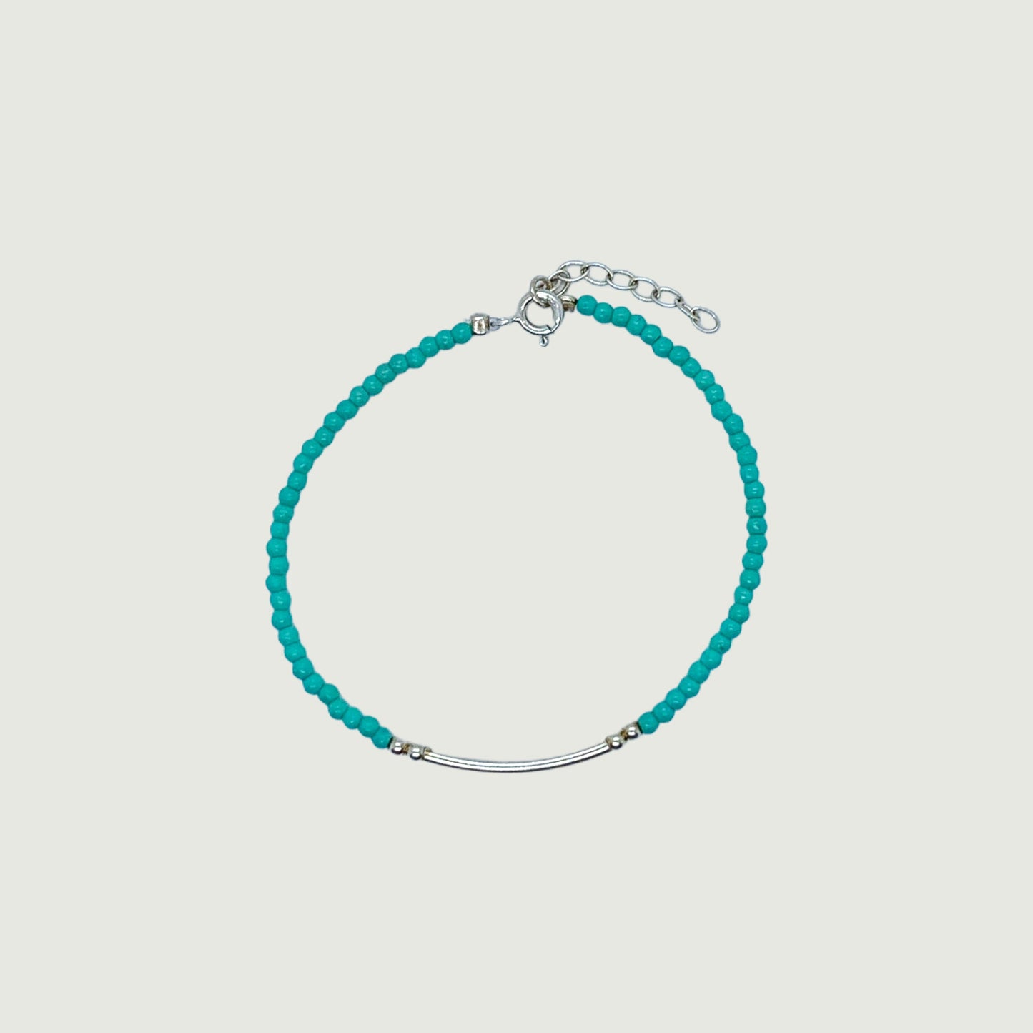 Silver bracelet with turquoise stone | Hypoallergenic jewelry