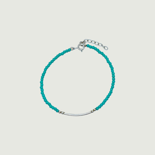 Silver bracelet with turquoise stone | Hypoallergenic jewelry