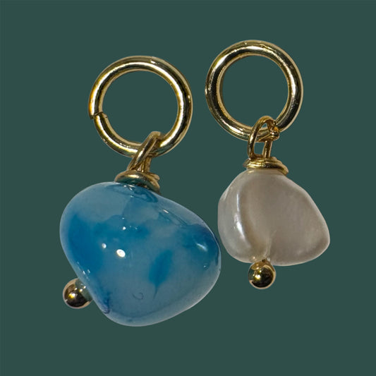 Colgante de "Ágata craquelada y perla"