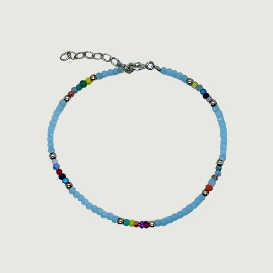 Silver bracelet with turquoise stone | Hypoallergenic jewelry