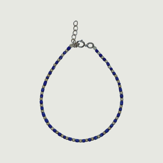 Silver bracelet with lapis lazuli stone | Hypoallergenic jewelry