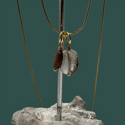 Colgante de "Ágata y cuarzo rutilado"