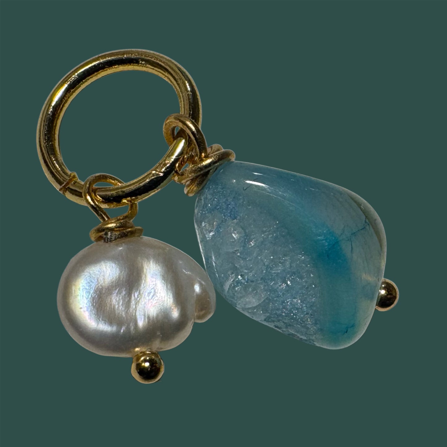Colgante de "Ágata craquelada y perla"