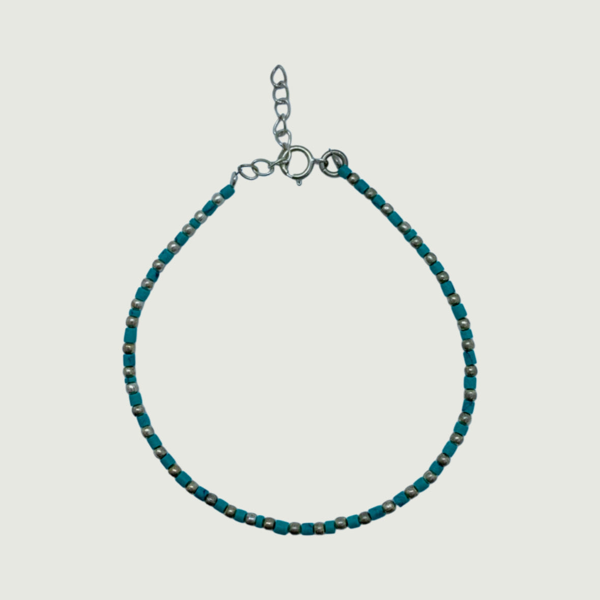 Silver bracelet with turquoise stone | Hypoallergenic jewelry