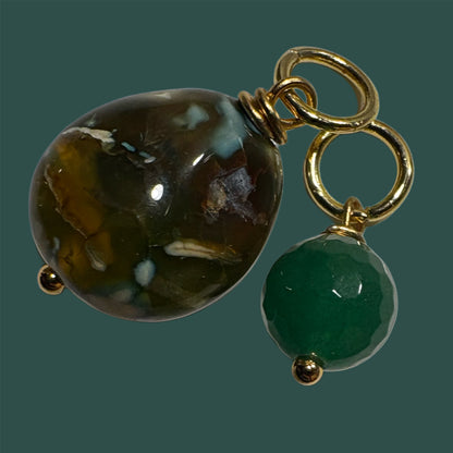 Colgante de "Ágata craquelada y jadeita"