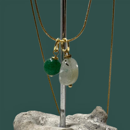 Colgante de "Ágata craquelada y jadeita"