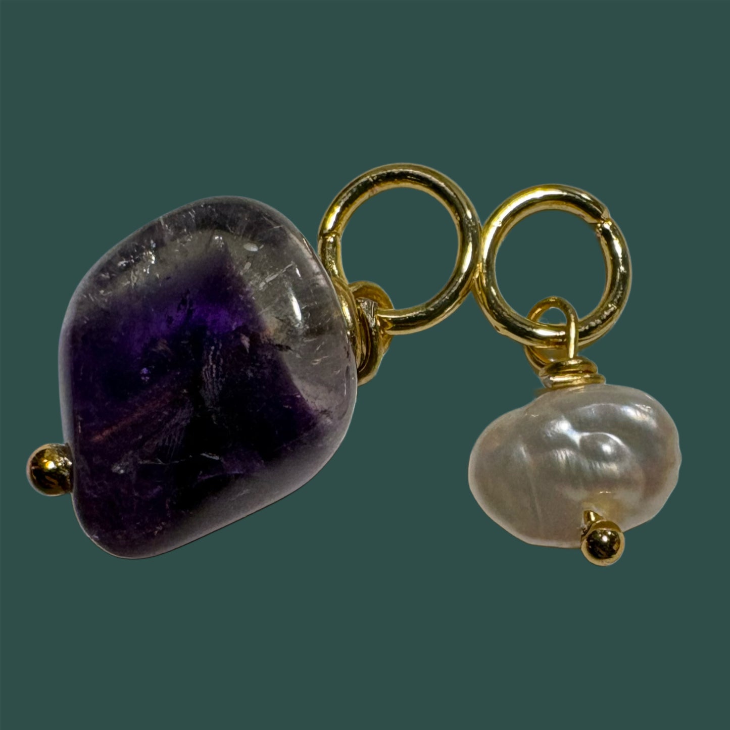 Colgante de "Cuarzo amatrino y perla"