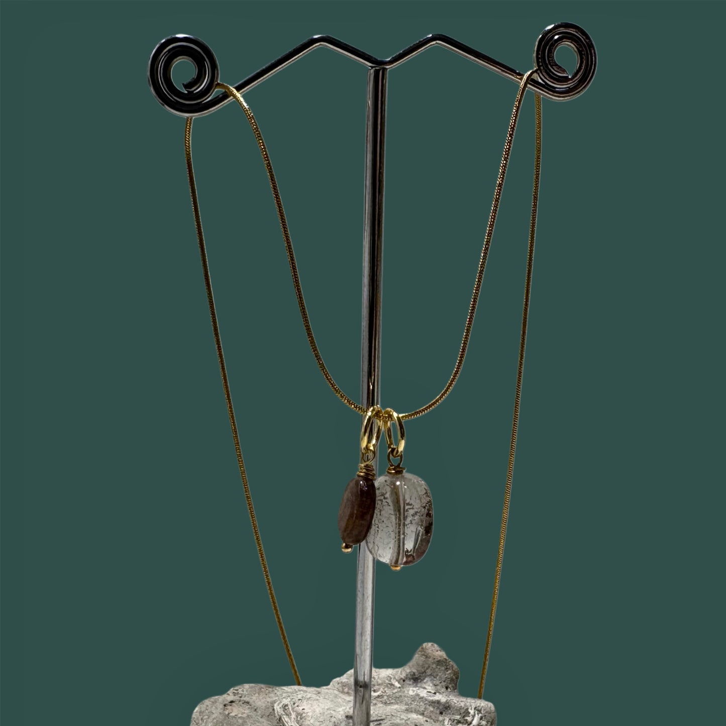 Colgante de "Ágata y cuarzo rutilado"