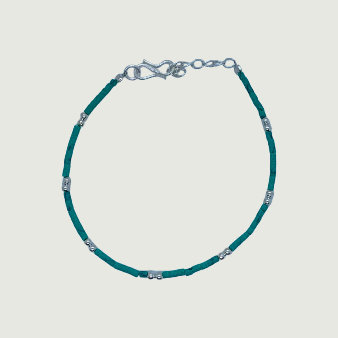 Silver bracelet with turquoise stone | Hypoallergenic jewelry