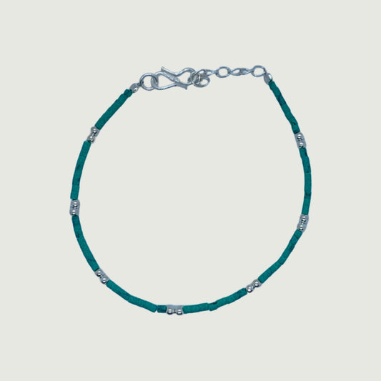 Silver bracelet with turquoise stone | Hypoallergenic jewelry