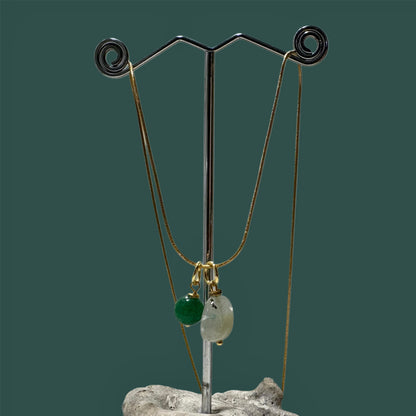 Colgante de "Ágata craquelada y jadeita"