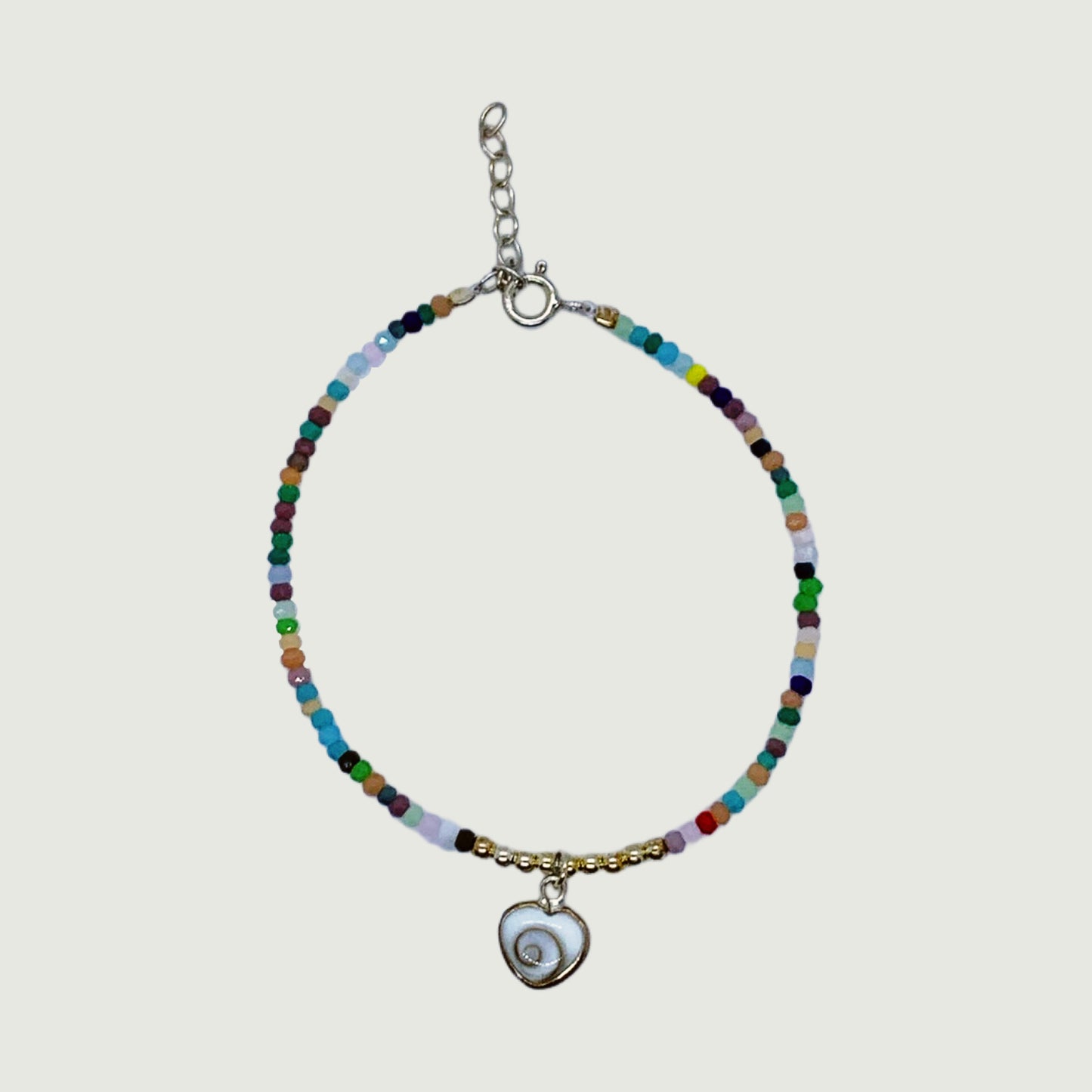 Silver bracelet with multicolored quartz | Hypoallergenic jewelry