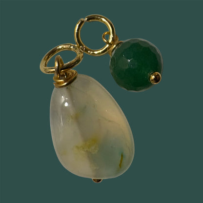 Colgante de "Ágata craquelada y jadeita"