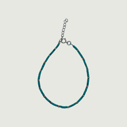 Silver bracelet with turquoise stone | Hypoallergenic jewelry