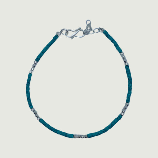 Silver bracelet with turquoise stone | Hypoallergenic jewelry