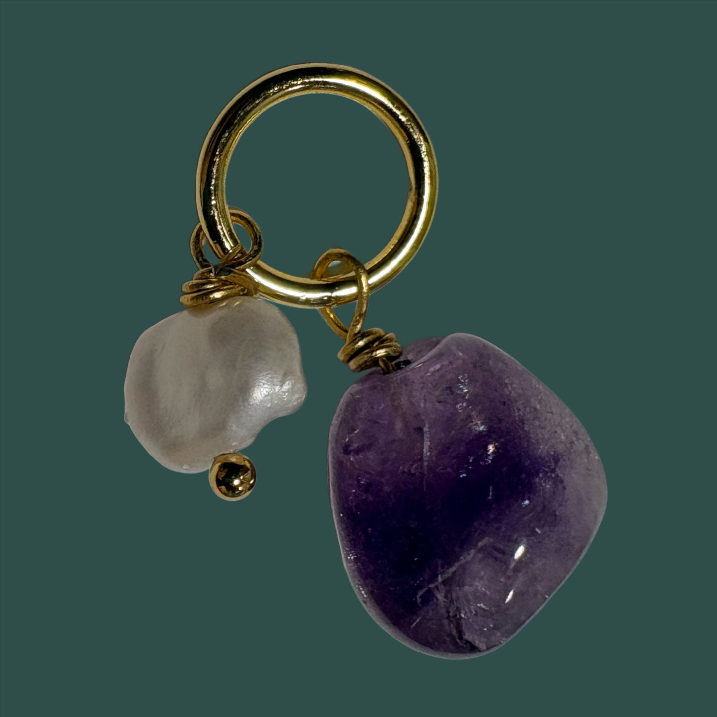 Colgante de "Cuarzo amatrino y perla"