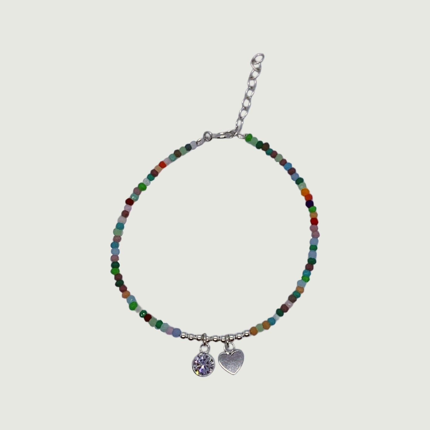 Pulsera de plata con cuarzos multicolor | Joya hipoalergénica