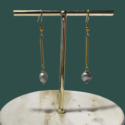 Pendientes "Nova" gris claro