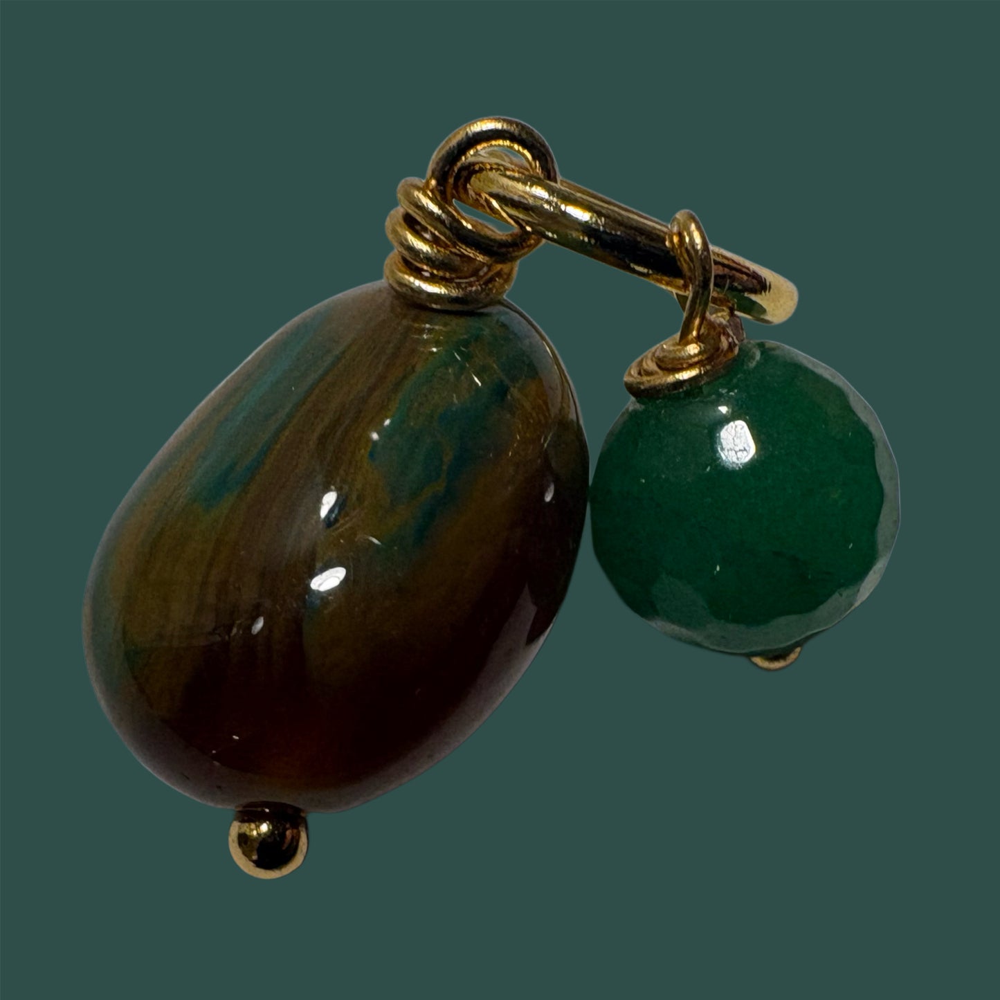 Colgante de "Ágata craquelada y jadeita"