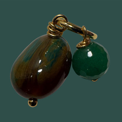 Colgante de "Ágata craquelada y jadeita"