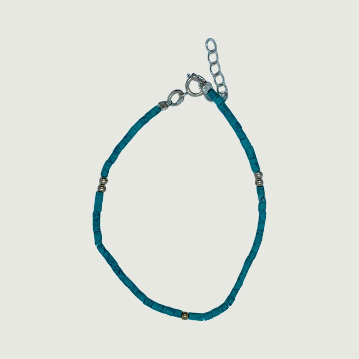 Silver bracelet with turquoise stone | Hypoallergenic jewelry